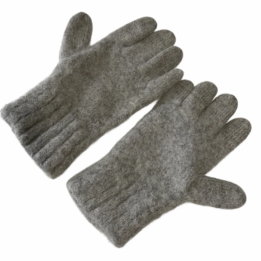 America’s Alpaca Ladies Knit Gloves Gray Sz Medium 100% Alpaca Made in Peru